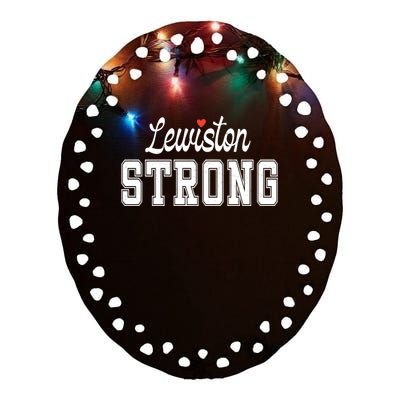 Lewiston Strong Ceramic Oval Ornament