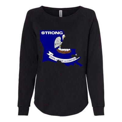 Louisiana Strong Womens California Wash Sweatshirt