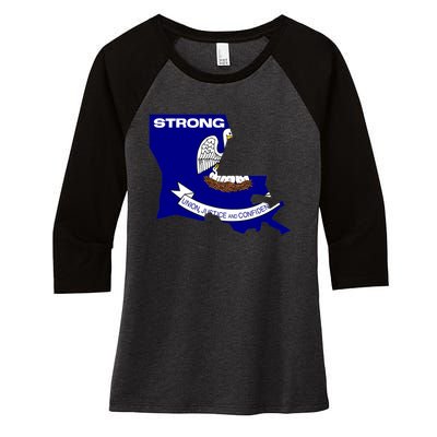 Louisiana Strong Women's Tri-Blend 3/4-Sleeve Raglan Shirt