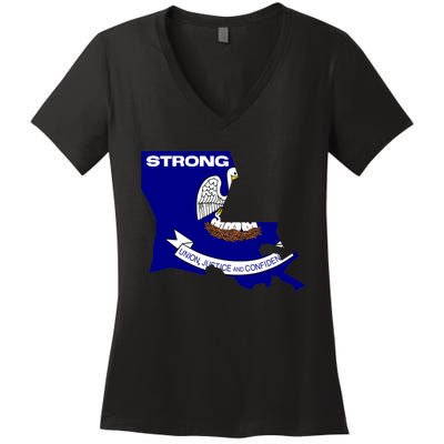 Louisiana Strong Women's V-Neck T-Shirt