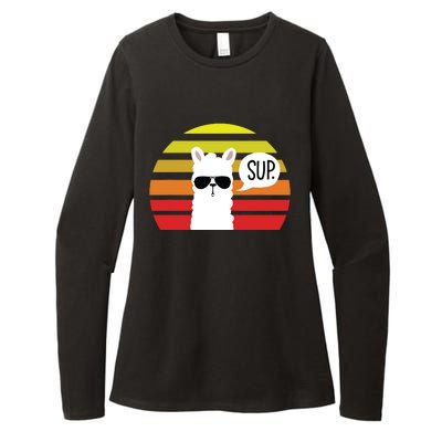 Llama SUP Womens CVC Long Sleeve Shirt