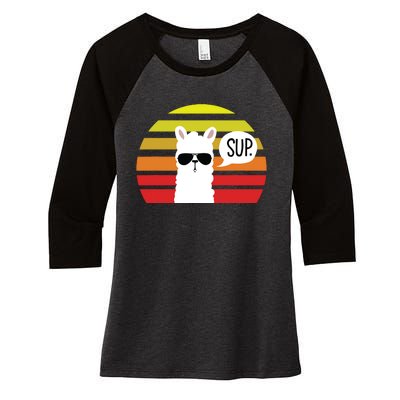 Llama SUP Women's Tri-Blend 3/4-Sleeve Raglan Shirt