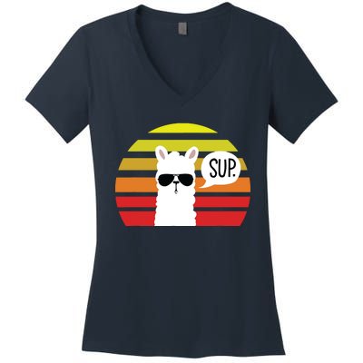 Llama SUP Women's V-Neck T-Shirt