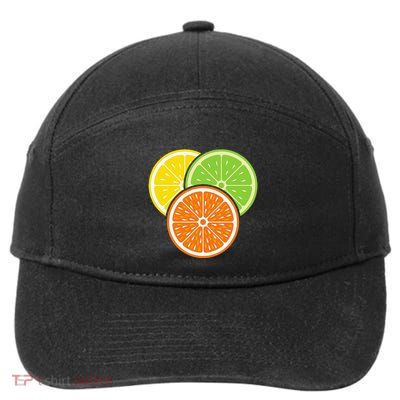 Lemon Slice Lime Orange Citrus Vegan Summer Fruit 7-Panel Snapback Hat