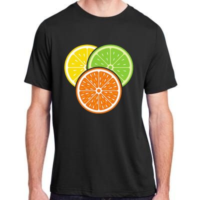 Lemon Slice Lime Orange Citrus Vegan Summer Fruit Adult ChromaSoft Performance T-Shirt