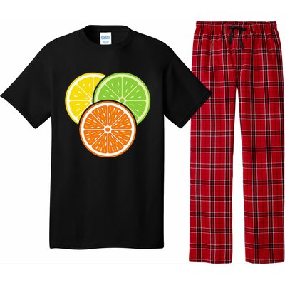 Lemon Slice Lime Orange Citrus Vegan Summer Fruit Pajama Set