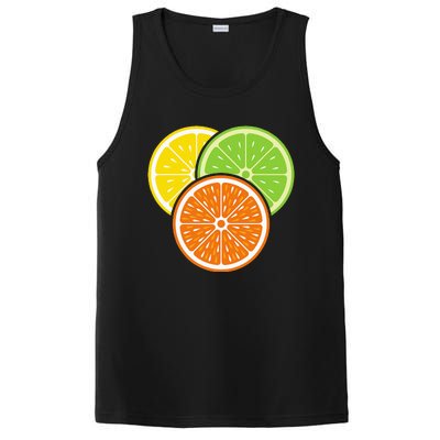 Lemon Slice Lime Orange Citrus Vegan Summer Fruit PosiCharge Competitor Tank