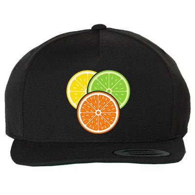 Lemon Slice Lime Orange Citrus Vegan Summer Fruit Wool Snapback Cap