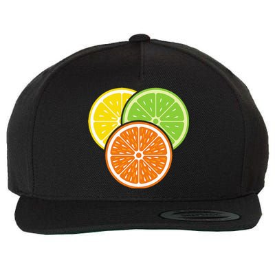 Lemon Slice Lime Orange Citrus Vegan Summer Fruit Wool Snapback Cap