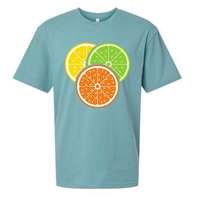 Lemon Slice Lime Orange Citrus Vegan Summer Fruit Sueded Cloud Jersey T-Shirt