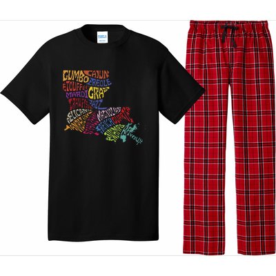 Louisiana State Map Mardi Gras Creole Cajun Culture Pajama Set