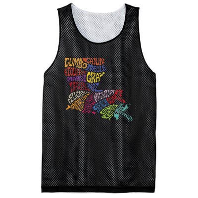 Louisiana State Map Mardi Gras Creole Cajun Culture Mesh Reversible Basketball Jersey Tank