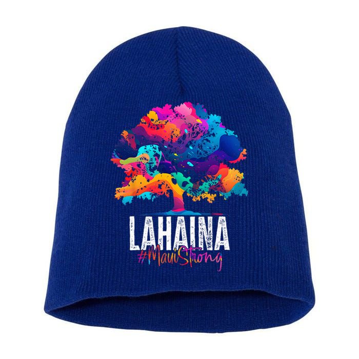 Lahaina Strong Maui Hawaii Old Banyan Tree Short Acrylic Beanie