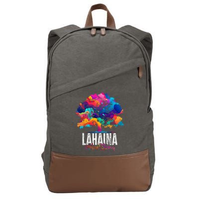 Lahaina Strong Maui Hawaii Old Banyan Tree Cotton Canvas Backpack