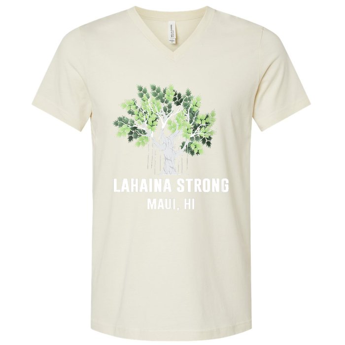 Lahaina Strong Maui Hawaii Old Banyan Tree V-Neck T-Shirt