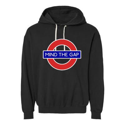 London Souvenir Mind The Gap Underground Tube Garment-Dyed Fleece Hoodie