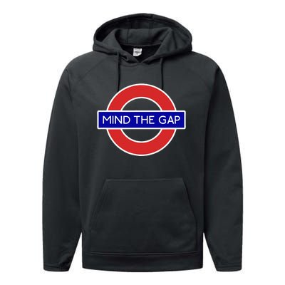 London Souvenir Mind The Gap Underground Tube Performance Fleece Hoodie