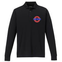 London Souvenir Mind The Gap Underground Tube Performance Long Sleeve Polo