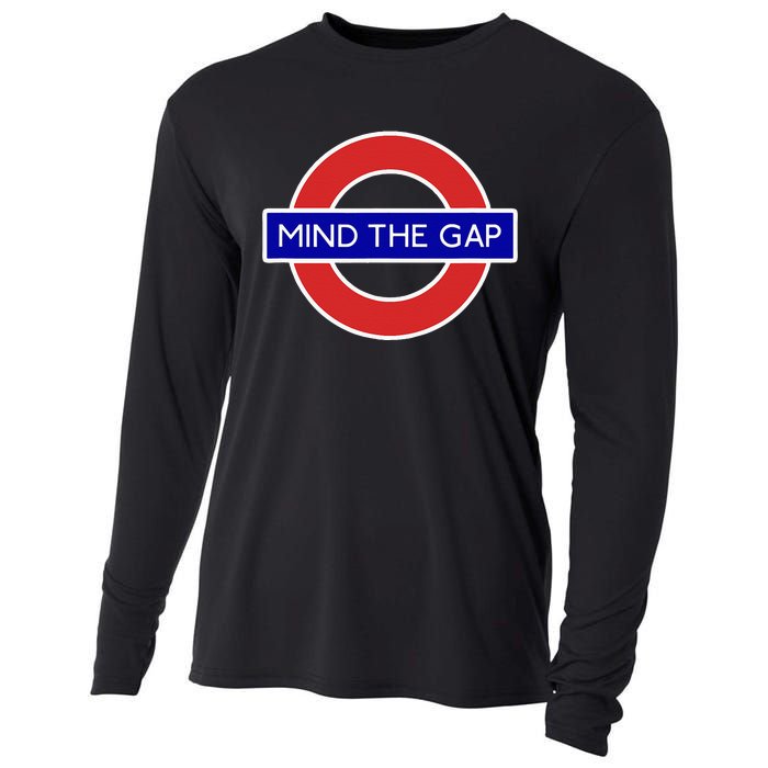 London Souvenir Mind The Gap Underground Tube Cooling Performance Long Sleeve Crew