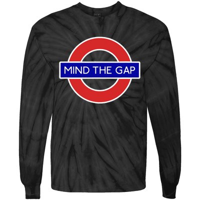 London Souvenir Mind The Gap Underground Tube Tie-Dye Long Sleeve Shirt