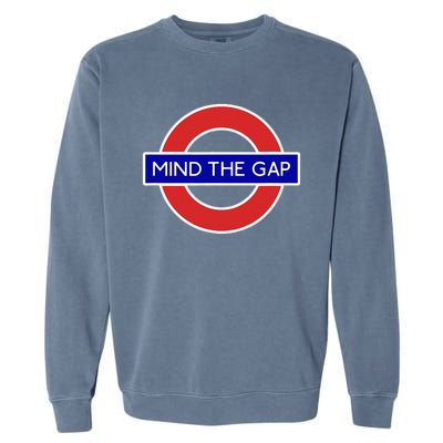 London Souvenir Mind The Gap Underground Tube Garment-Dyed Sweatshirt