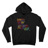 Louisiana State Map Mardi Gras Hoodie