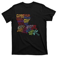 Louisiana State Map Mardi Gras T-Shirt