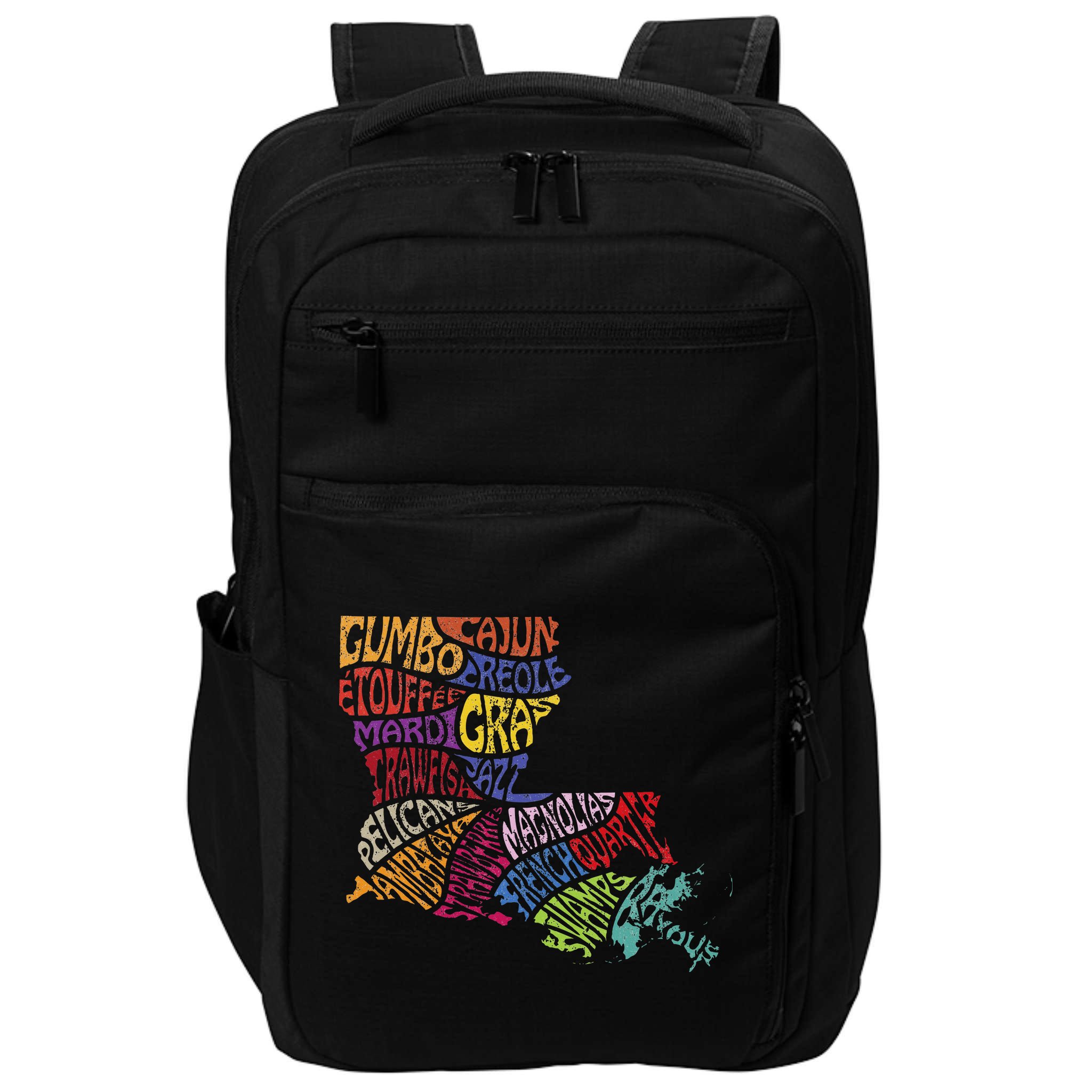 Louisiana State Map Mardi Gras Impact Tech Backpack
