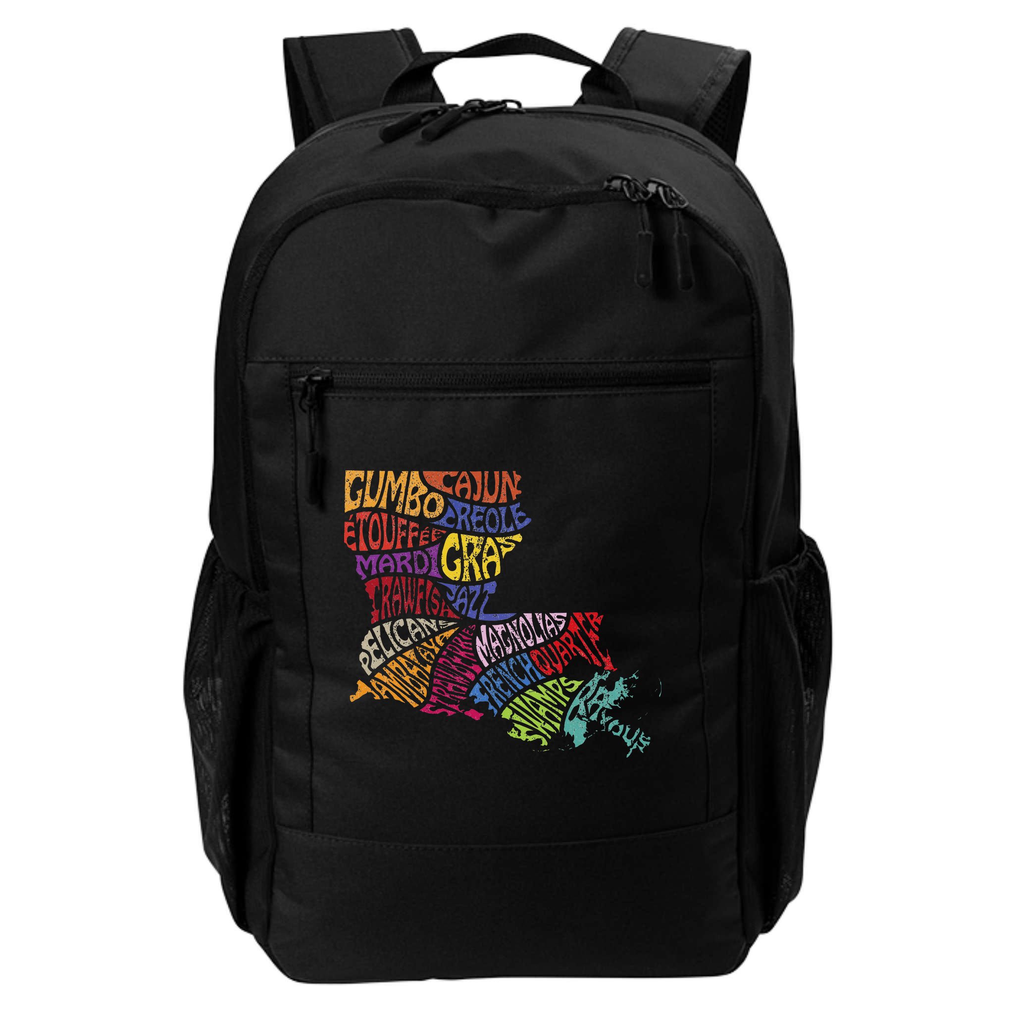 Louisiana State Map Mardi Gras Backpack