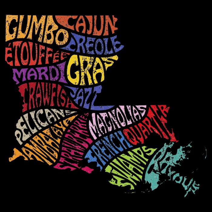 Louisiana State Map Mardi Gras Baby Bodysuit