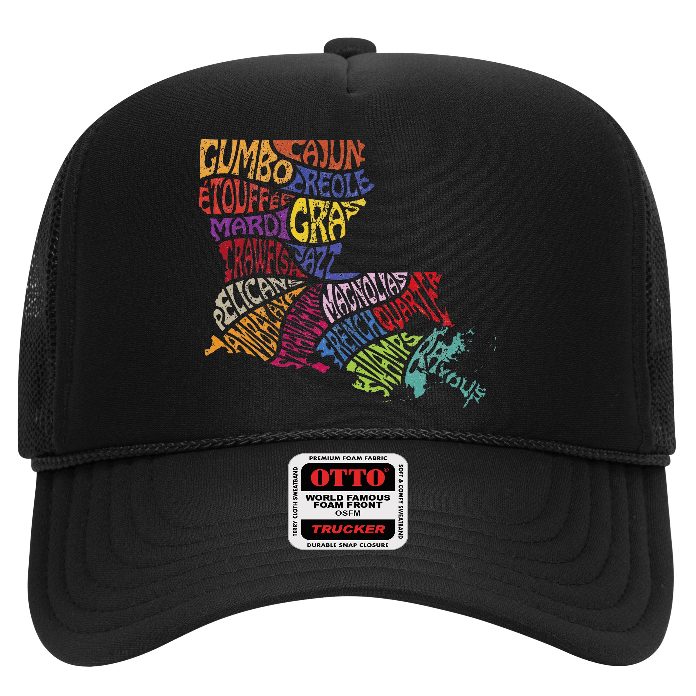 Louisiana State Map Mardi Gras Hat