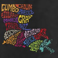 Louisiana State Map Mardi Gras Hat