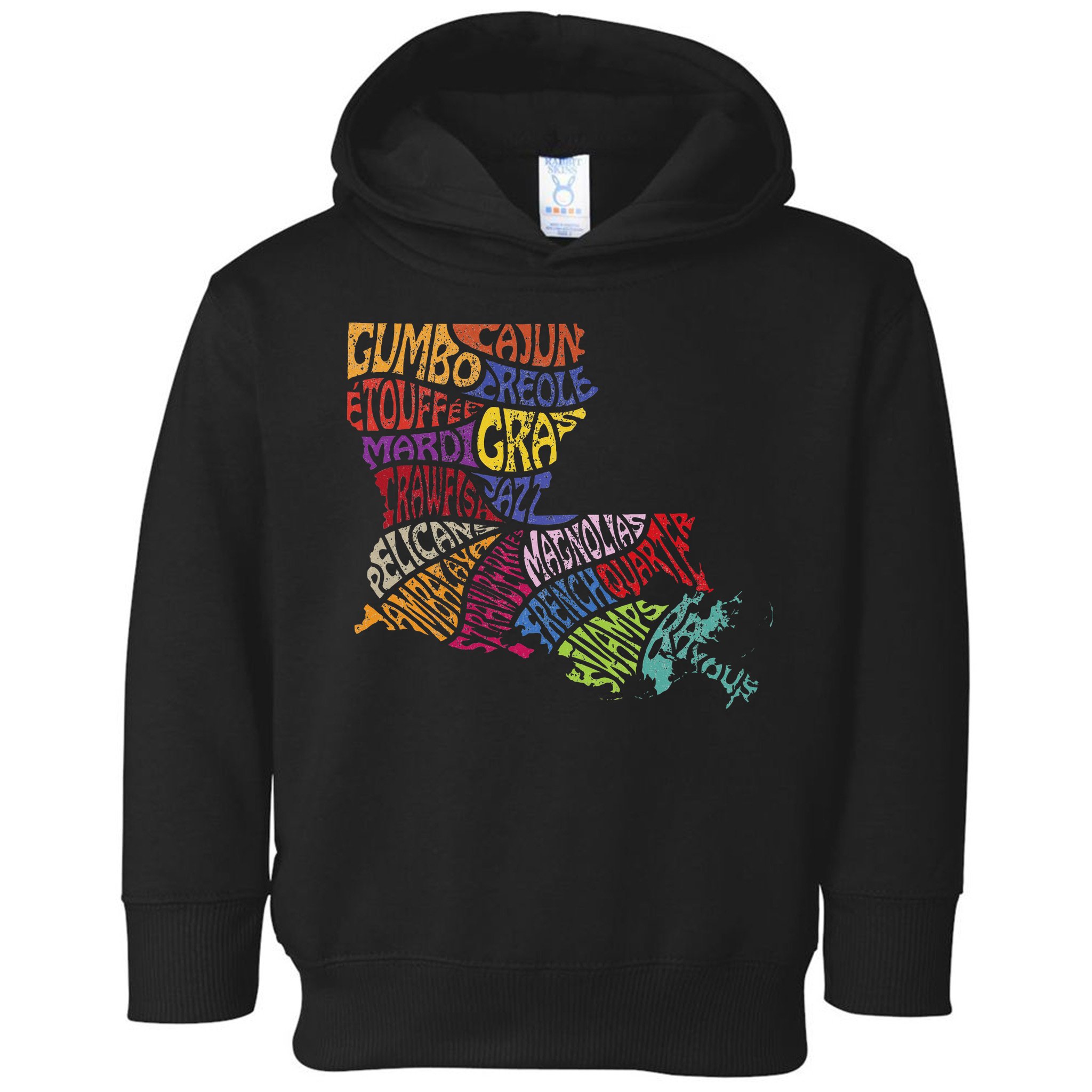 Louisiana State Map Mardi Gras Toddler Hoodie
