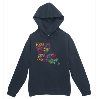 Louisiana State Map Mardi Gras Urban Pullover Hoodie