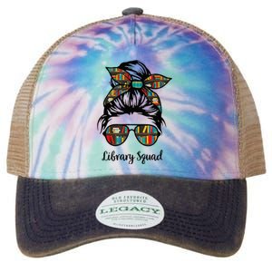 Library Squad Messy Bun Teacher Book Lovers Librarian Funny Legacy Tie Dye Trucker Hat