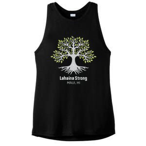 Lahaina Strong Maui Hawaii Old Banyan Tree Ladies PosiCharge Tri-Blend Wicking Tank