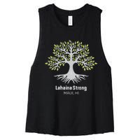 Lahaina Strong Maui Hawaii Old Banyan Tree Women's Racerback Cropped Tank