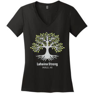 Lahaina Strong Maui Hawaii Old Banyan Tree Women's V-Neck T-Shirt