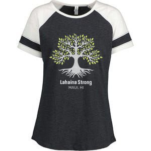 Lahaina Strong Maui Hawaii Old Banyan Tree Enza Ladies Jersey Colorblock Tee