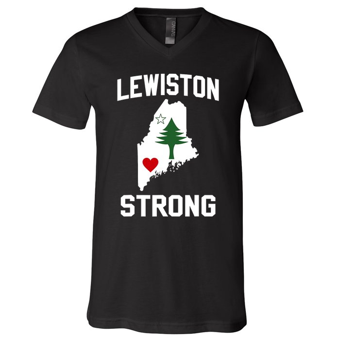 Lewiston Strong Maine Strong V-Neck T-Shirt