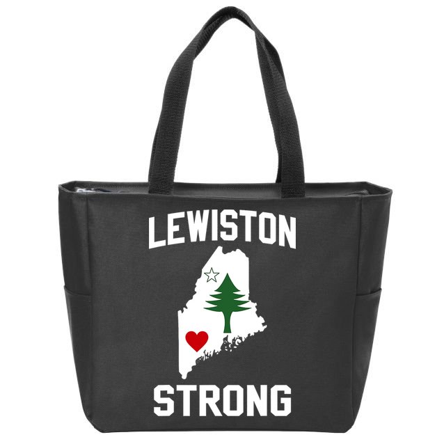 Lewiston Strong Maine Strong Zip Tote Bag