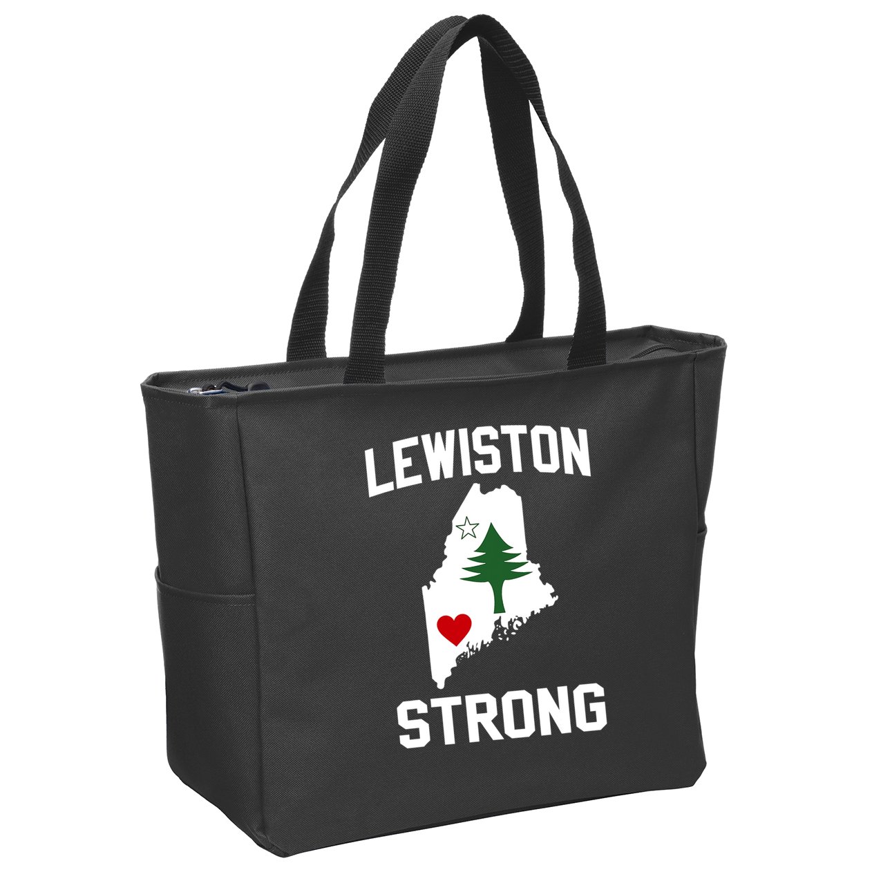 Lewiston Strong Maine Strong Zip Tote Bag