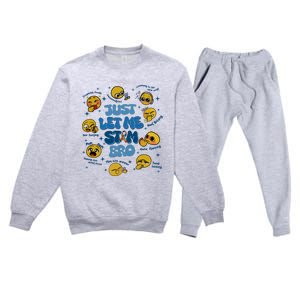 Lassen Sie Mich Bro Autismus Bewusstsein Lustiges Emoji Premium Crewneck Sweatsuit Set