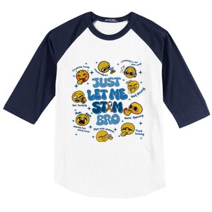 Lassen Sie Mich Bro Autismus Bewusstsein Lustiges Emoji Baseball Sleeve Shirt