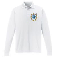 Lassen Sie Mich Bro Autismus Bewusstsein Lustiges Emoji Performance Long Sleeve Polo