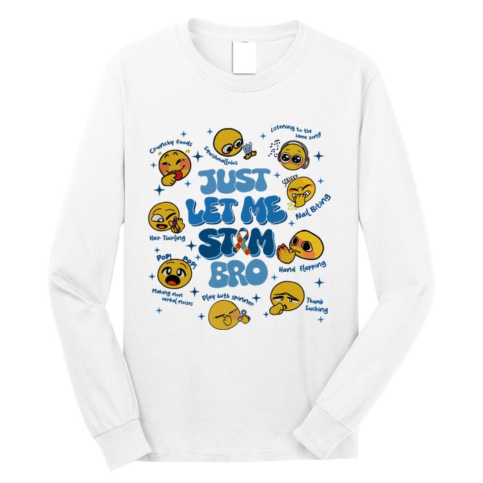 Lassen Sie Mich Bro Autismus Bewusstsein Lustiges Emoji Long Sleeve Shirt