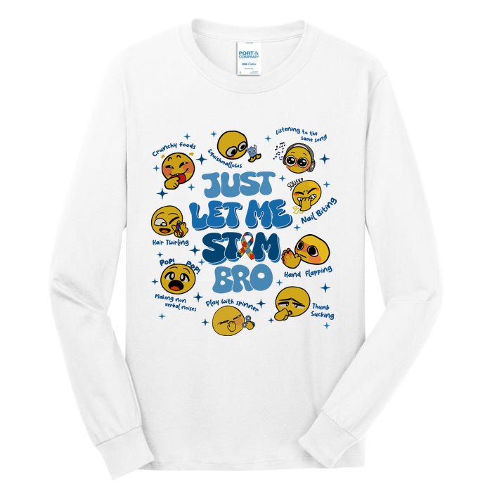 Lassen Sie Mich Bro Autismus Bewusstsein Lustiges Emoji Tall Long Sleeve T-Shirt