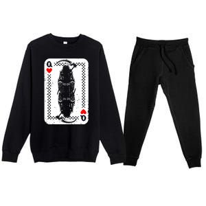 La Santa Muerte Mexico Skeleton Poker Card Death Queens Premium Crewneck Sweatsuit Set