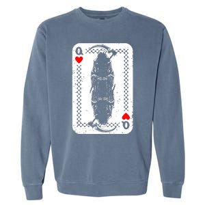 La Santa Muerte Mexico Skeleton Poker Card Death Queens Garment-Dyed Sweatshirt