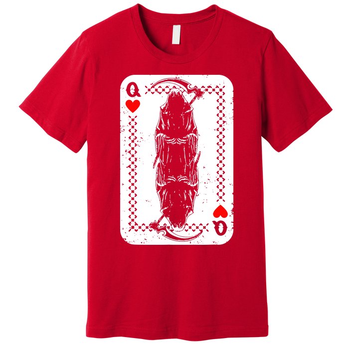 La Santa Muerte Mexico Skeleton Poker Card Death Queens Premium T-Shirt